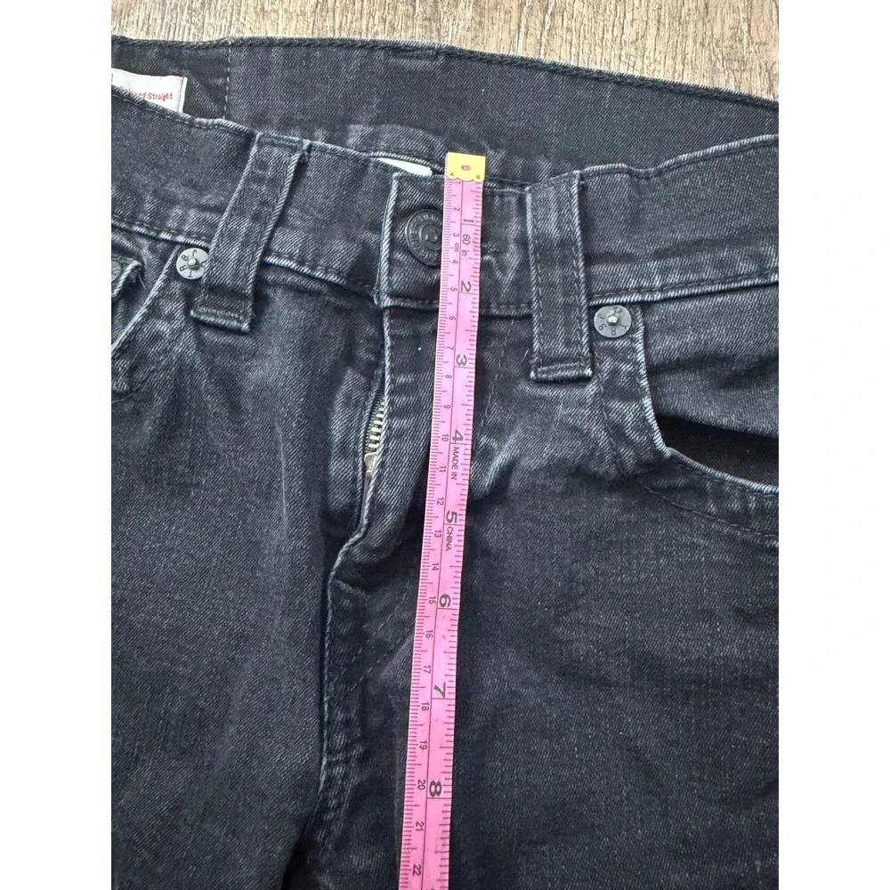 True Religion Ricky Relaxed Straight Jeans Black Washed Denim Size 29 Mens